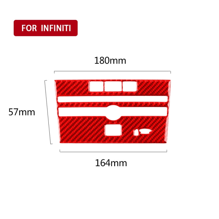 Car Carbon Fiber B Style CD Console Panel Decorative Sticker for Infiniti Q50 2014-2020, Right Drive(Red) - In Car by buy2fix | Online Shopping UK | buy2fix