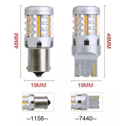 2pcs 7440 IC12-28V / 16.68W / 1.39A Car 3020EMC-26 Constant Current Wide Voltage Turn Signal Light (Yellow Light) - In Car by buy2fix | Online Shopping UK | buy2fix