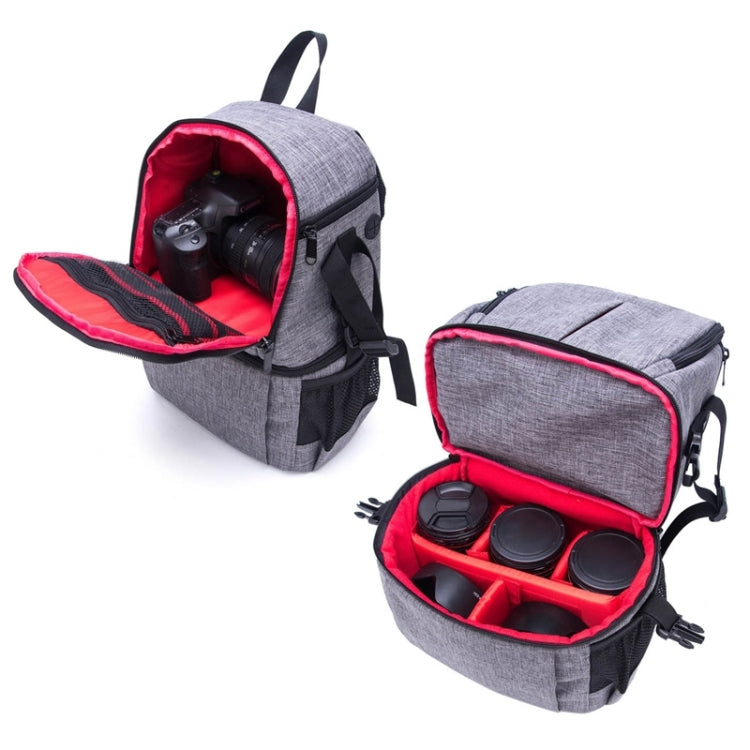 Multi-functional Waterproof Nylon Shoulder Backpack Padded Shockproof Camera Case Bag for Nikon Canon DSLR Cameras(Black) - Camera Accessories by buy2fix | Online Shopping UK | buy2fix