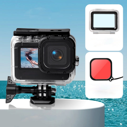 Waterproof Case + Touch Back Cover + Color Lens Filter for GoPro HERO10 Black / HERO9 Black (Red) - DJI & GoPro Accessories by buy2fix | Online Shopping UK | buy2fix