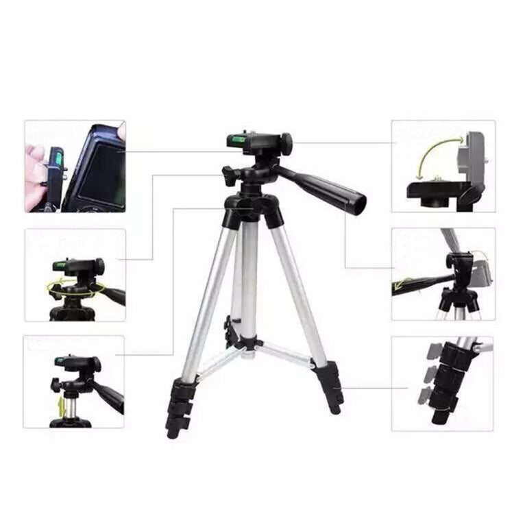 3120 Live Broadcast Tripod 4-Section Folding Legs Aluminum Alloy Tripod Mount with U-Shape Three-Dimensional Tripod Head for DSLR & Digital Camera, Adjustable Height: 34-103cm(Black) - Camera Accessories by buy2fix | Online Shopping UK | buy2fix