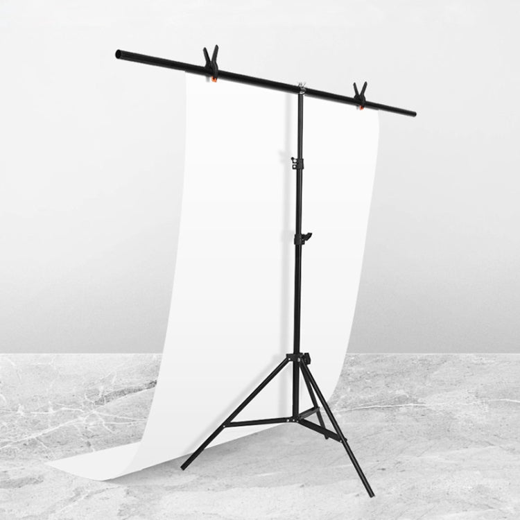 150x200cm T-Shape Photo Studio Background Support Stand Backdrop Crossbar Bracket Kit with Clips, No Backdrop - Camera Accessories by buy2fix | Online Shopping UK | buy2fix