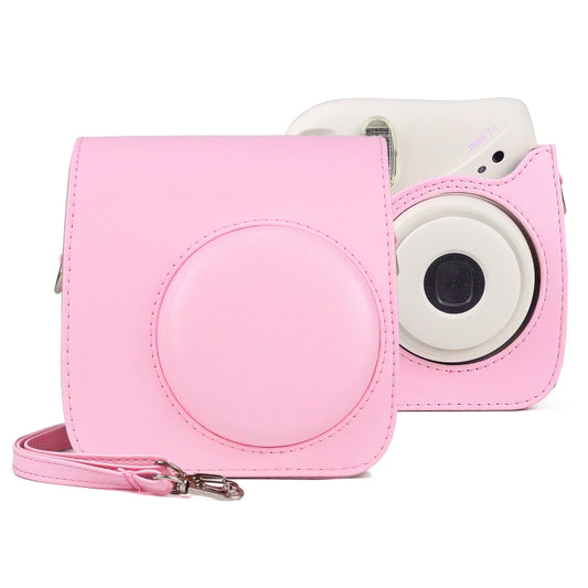 Retro Full Body PU Leather Case Camera  Bag with Strap for FUJIFILM instax mini 7+ (Pink) - Camera Accessories by buy2fix | Online Shopping UK | buy2fix