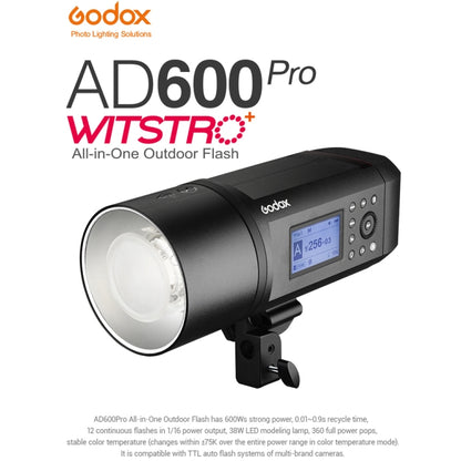 Godox  AD600 Pro WITSTRO 600Ws All-in-One Outdoor Flash 2.4GHz Speedlite Light(UK Plug) - Camera Accessories by Godox | Online Shopping UK | buy2fix
