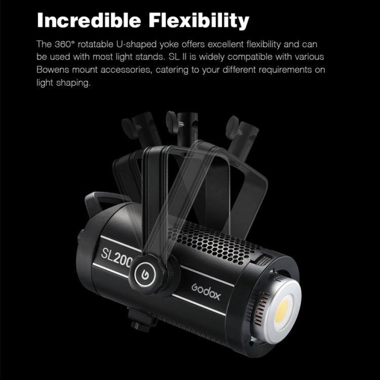 Godox SL200II 200W 5600K Daylight-balanced LED Light Studio Continuous Photo Video Light(US Plug) - Camera Accessories by Godox | Online Shopping UK | buy2fix