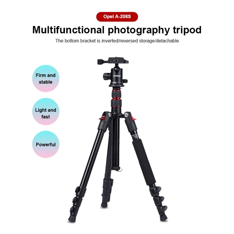 TRIOPO Oubao A-208S Adjustable Portable  Aluminum Alloy Tripod with Ball Head for SLR Camera - Camera Accessories by TRIOPO | Online Shopping UK | buy2fix