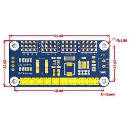 Waveshare 16-Channel 12-bit I2C Servo Driver HAT B for Raspberry Pi - Sockets Adapters Accessories by WAVESHARE | Online Shopping UK | buy2fix