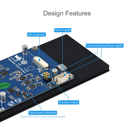 WAVESHARE 7.9 inch Capacitive Touch Display For Raspberry Pi, 400 x 1280, IPS, DSI Interface - Consumer Electronics by WAVESHARE | Online Shopping UK | buy2fix