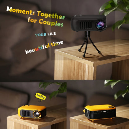 A2000 Portable Projector 800 Lumen LCD Home Theater Video Projector, Support 1080P, EU Plug (Yellow) - Consumer Electronics by buy2fix | Online Shopping UK | buy2fix