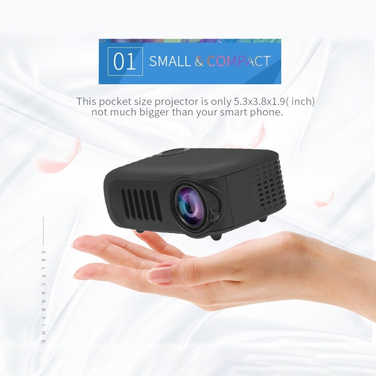 A2000 Portable Projector 800 Lumen LCD Home Theater Video Projector, Support 1080P, UK Plug (Yellow) - Consumer Electronics by buy2fix | Online Shopping UK | buy2fix