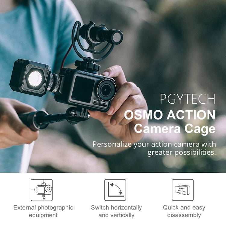 PGYTECH P-11B-010 Sports Camera Rabbit Cage Accessory Vlog for DJI Osmo Action - DJI & GoPro Accessories by PGYTECH | Online Shopping UK | buy2fix