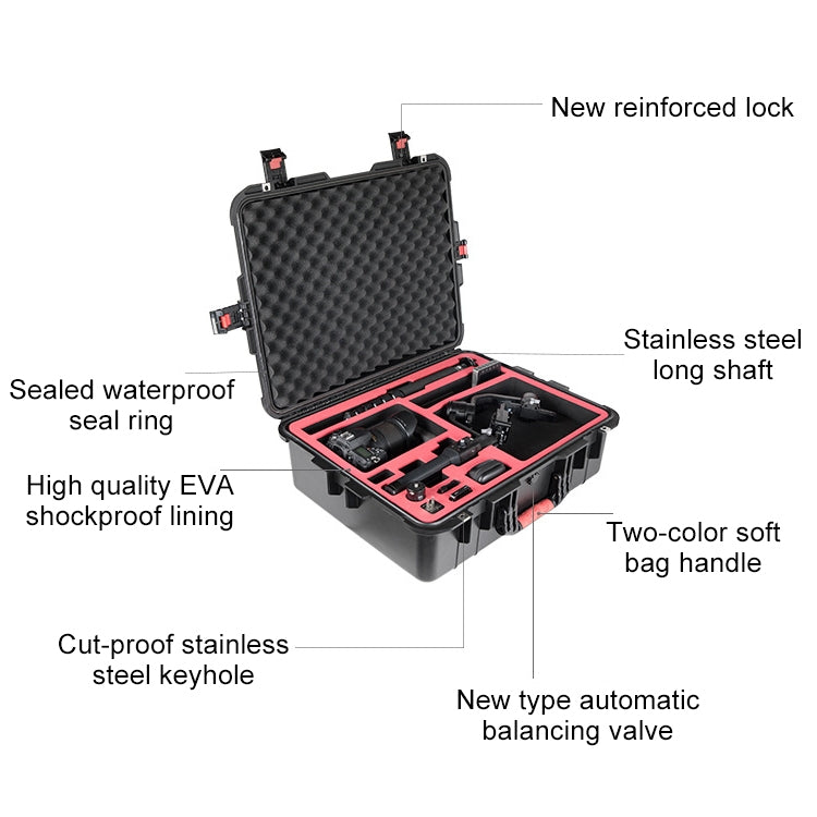 PGYTECH P-RH-001 Shockproof Waterproof Explosion-proof Hard Box Carrying Case for DJI Ronin-S, Size: 63.4x50.3cm(Black) -  by PGYTECH | Online Shopping UK | buy2fix