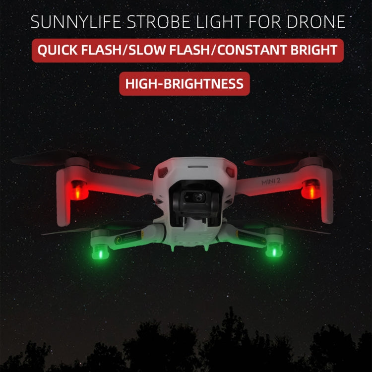 Sunnylife 2-Green + 2-Red Night Strobe LED Light Indicator Light for DJI Mavic 2 / Mini / Mavic Air 2 / FPV - DJI & GoPro Accessories by Sunnylife | Online Shopping UK | buy2fix