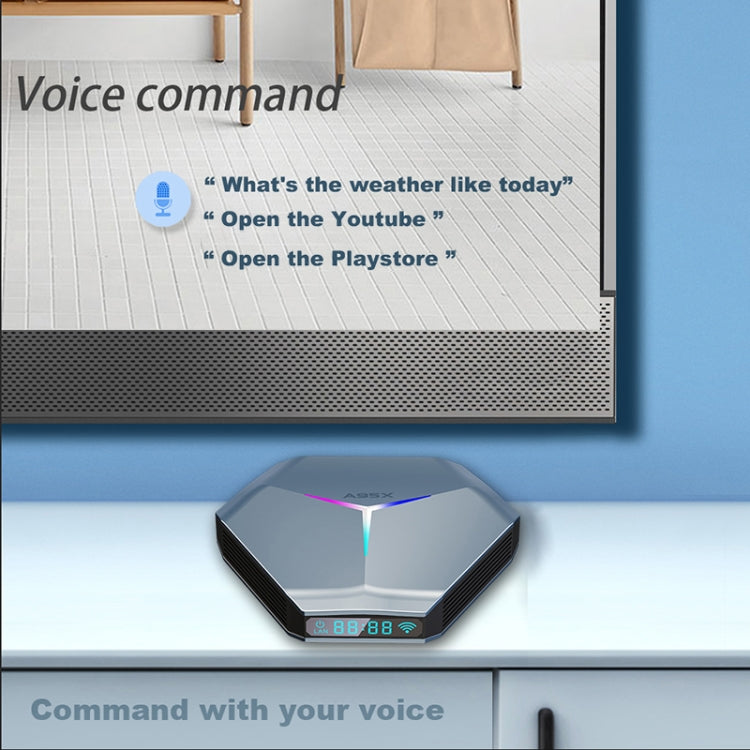A95X F4 8K UHD Smart TV BOX Android 10.0 Media Player with Remote Control, Amlogic S905X4 Quad Core Cortex-A55 up to 2.0GHz, RAM: 4GB, ROM: 128GB, 2.4GHz/5GHz WiFi, Bluetooth, AU Plug(Metallic Blue) - Consumer Electronics by buy2fix | Online Shopping UK | buy2fix