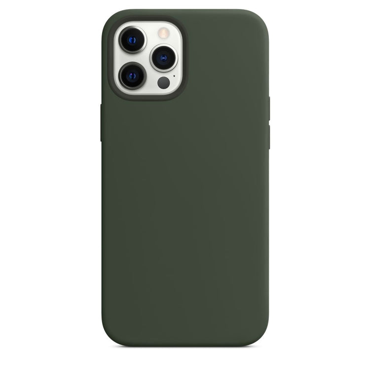 For iPhone 12 Pro Max Magnetic Liquid Silicone Full Coverage Shockproof Magsafe Case with Magsafe Charging Magnet(Deep Green) - iPhone 12 Pro Max Cases by buy2fix | Online Shopping UK | buy2fix