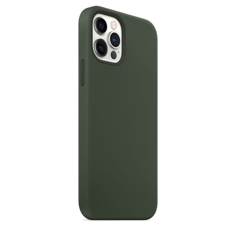 For iPhone 12 Pro Max Magnetic Liquid Silicone Full Coverage Shockproof Magsafe Case with Magsafe Charging Magnet(Deep Green) - iPhone 12 Pro Max Cases by buy2fix | Online Shopping UK | buy2fix