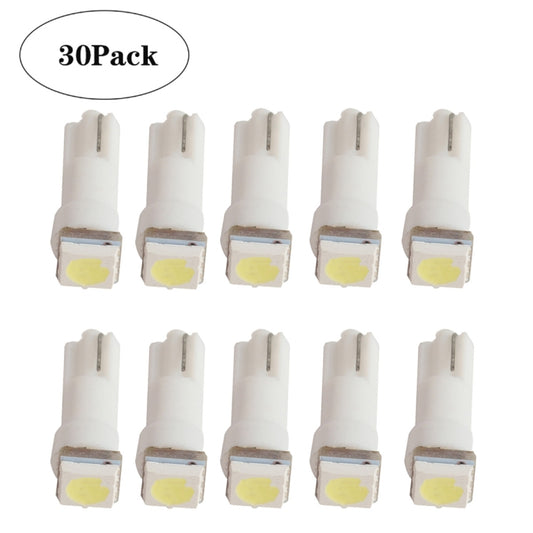 30 PCS T5 1LED SMD-5050 Car Modification LED Indicator Light White Light - In Car by buy2fix | Online Shopping UK | buy2fix