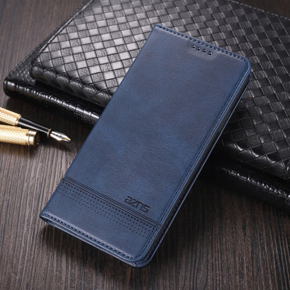 For Oppo Reno5 5G AZNS Magnetic Calf Texture Horizontal Flip Leather Case with Card Slots & Holder & Wallet(Dark Blue) - OPPO Cases by AZNS | Online Shopping UK | buy2fix