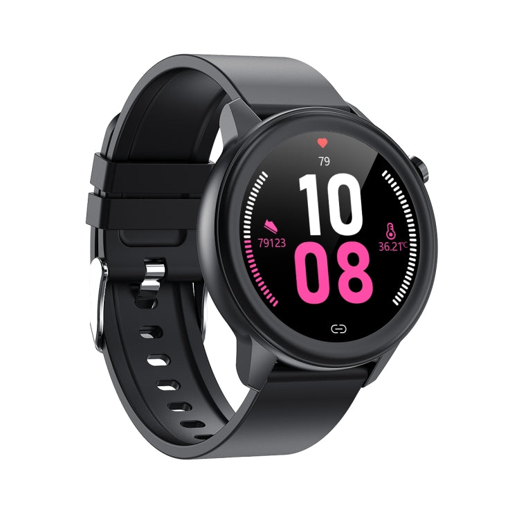 E80 1.3 inch TFT Color Screen IP68 Waterproof Smart Bracelet, Support Blood Oxygen Monitoring / Body Temperature Monitoring / Heart Rate Monitoring, Style:Silicone Strap(Black) - Smart Wear by buy2fix | Online Shopping UK | buy2fix