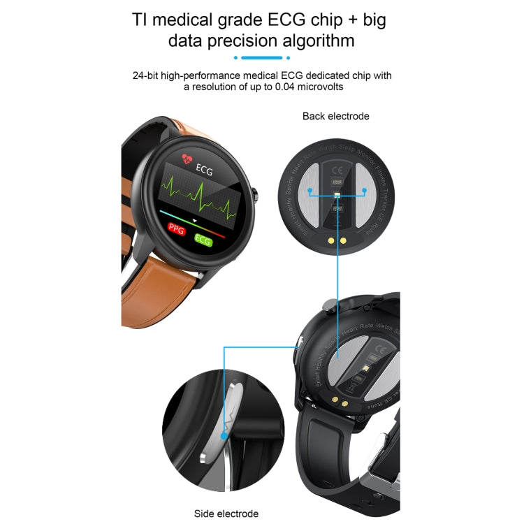 E80 1.3 inch TFT Color Screen IP68 Waterproof Smart Bracelet, Support Blood Oxygen Monitoring / Body Temperature Monitoring / Heart Rate Monitoring, Style:Silicone Strap(Black) - Smart Wear by buy2fix | Online Shopping UK | buy2fix