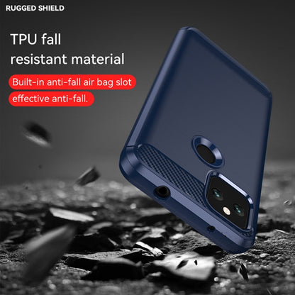 For Google Pixel 5a Brushed Texture Carbon Fiber TPU Case(Navy Blue) - Google Cases by buy2fix | Online Shopping UK | buy2fix