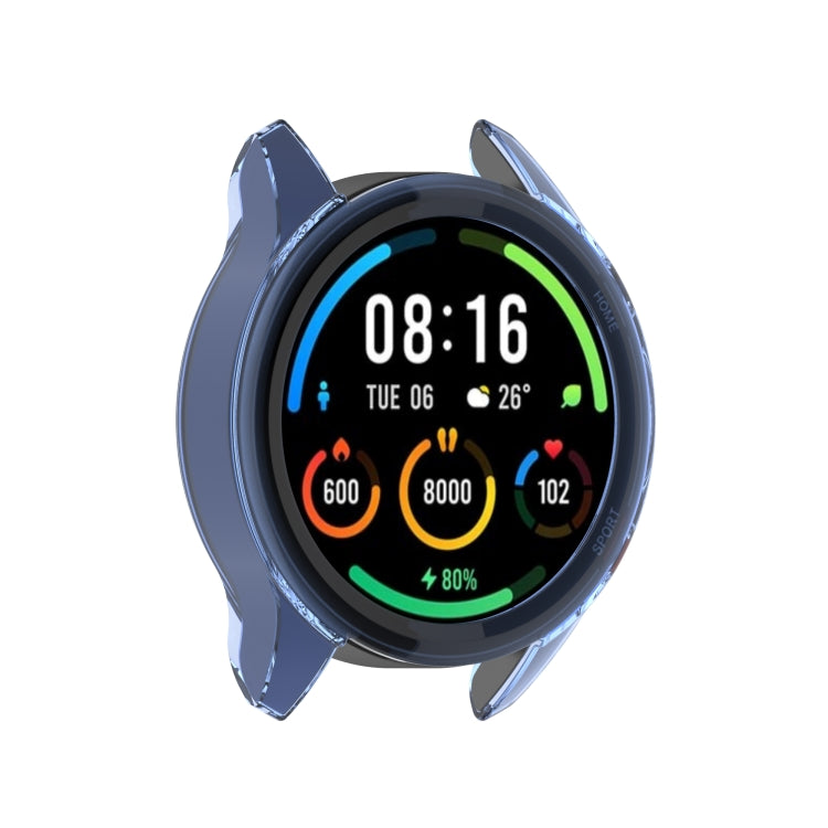 For Xiaomi Watch Color Sport Half Coverage Hollowed TPU Protective Case(Transparent Blue) - Smart Wear by buy2fix | Online Shopping UK | buy2fix