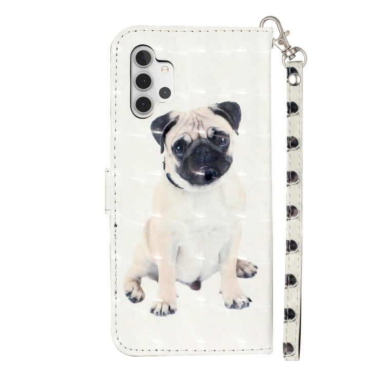 For Samsung Galaxy A32 5G 3D Pattern Horizontal Flip PU Leather Case with Holder & Card Slots & Wallet(Pug) - Galaxy Phone Cases by imak | Online Shopping UK | buy2fix