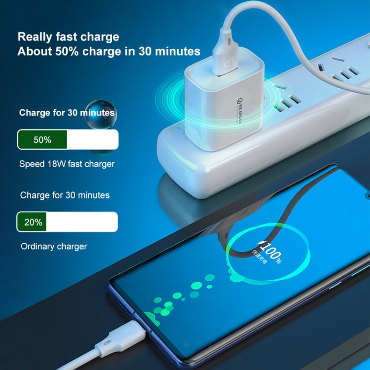 WK WP-U57 Max 18W Maxspeed QC3.0 Fast Charger + USB to 8 Pin Data Cable, Plug Type:EU Plug - USB Charger by WK | Online Shopping UK | buy2fix