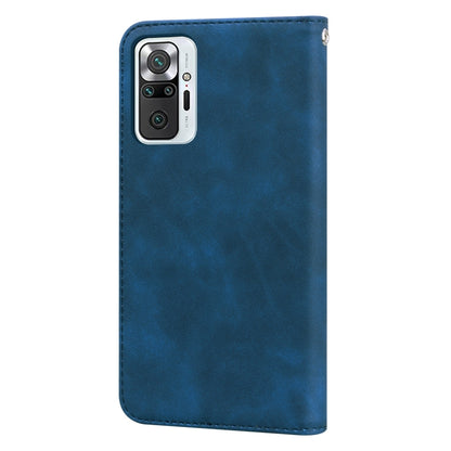 For Xiaomi Redmi Note 10 Pro Frosted Business Magnetic Horizontal Flip PU Leather Case with Holder & Card Slot & Lanyard(Blue) - Xiaomi Accessories by buy2fix | Online Shopping UK | buy2fix