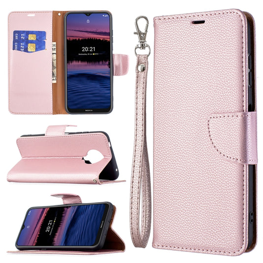 For Nokia G20 / G10 Litchi Texture Pure Color Horizontal Flip Leather Case with Holder & Card Slots & Wallet & Lanyard(Rose Gold) - Mobile Accessories by buy2fix | Online Shopping UK | buy2fix