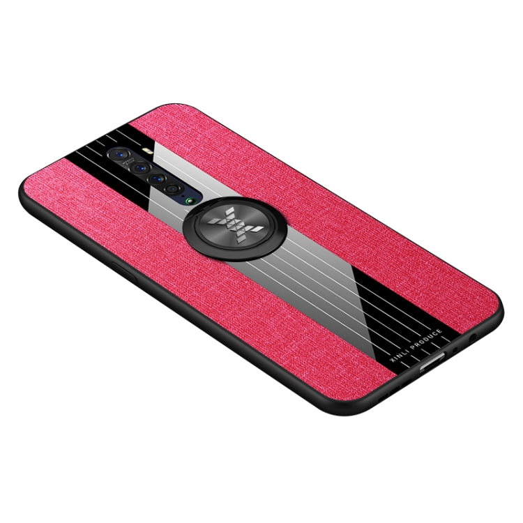 For OPPO Reno 2 XINLI Stitching Cloth Textue Shockproof TPU Protective Case with Ring Holder(Red) - OPPO Cases by XINLI | Online Shopping UK | buy2fix