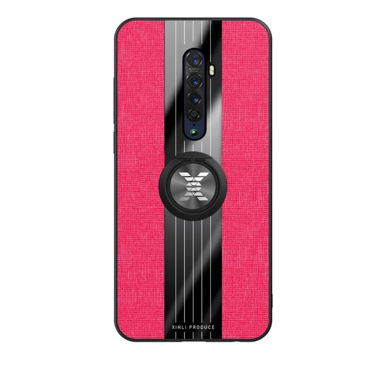 For OPPO Reno 2 XINLI Stitching Cloth Textue Shockproof TPU Protective Case with Ring Holder(Red) - OPPO Cases by XINLI | Online Shopping UK | buy2fix