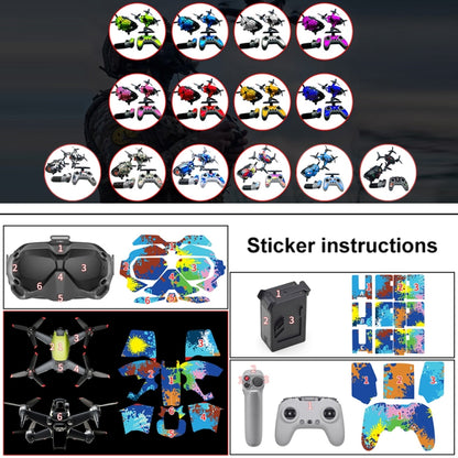FPV-TZ-SF 4 in 1 Waterproof Anti-Scratch Decal Skin Wrap Stickers Personalized Film Kits for DJI FPV Drone & Goggles V2 & Remote Control & Rocker(Camouflage Pattern) - DJI & GoPro Accessories by buy2fix | Online Shopping UK | buy2fix