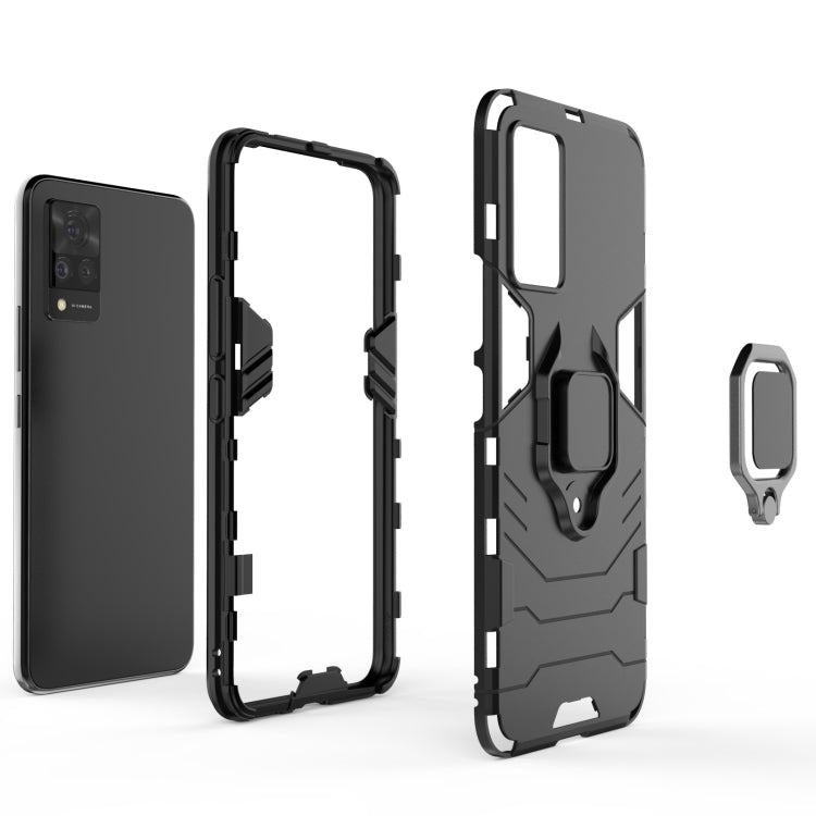 For vivo V21 Shockproof PC + TPU Protective Case with Magnetic Ring Holder(Black) - OPPO & vivo Accessories by buy2fix | Online Shopping UK | buy2fix