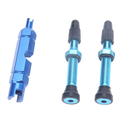 A5595 2 PCS 40mm Blue French Tubeless Valve Core with Blue Disassembly Tool for Road Bike - Outdoor & Sports by buy2fix | Online Shopping UK | buy2fix