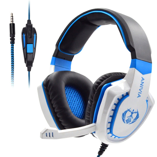 Anivia AH28 3.5mm Stereo Sound Wired Gaming Headset with Microphone(White Blue) - Multimedia Headset by SADES | Online Shopping UK | buy2fix