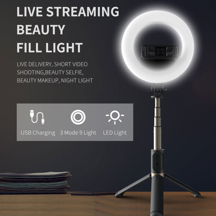 Q07 6 Inch Ring Light Portable Bluetooth Selfie Stick Tripod - Consumer Electronics by buy2fix | Online Shopping UK | buy2fix