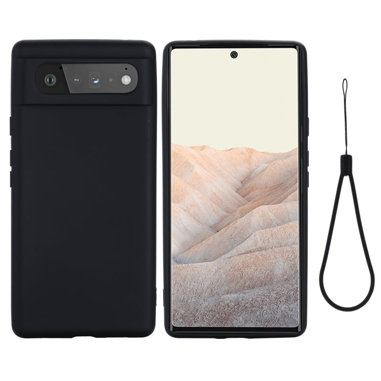 For Google Pixel 6 Pure Color Liquid Silicone Shockproof Full Coverage Case(Black) - Google Cases by buy2fix | Online Shopping UK | buy2fix