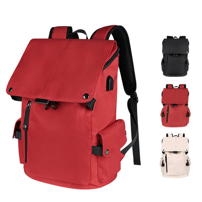 SJ02 13-15.6 inch Universal Large-capacity Laptop Backpack with USB Charging Port(Wine Red) - Backpack by buy2fix | Online Shopping UK | buy2fix