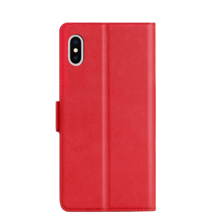 For iPhone X / XS Ultra-thin Voltage Side Buckle PU + TPU Horizontal Flip Leather Case with Holder & Card Slot(Red) - More iPhone Cases by buy2fix | Online Shopping UK | buy2fix