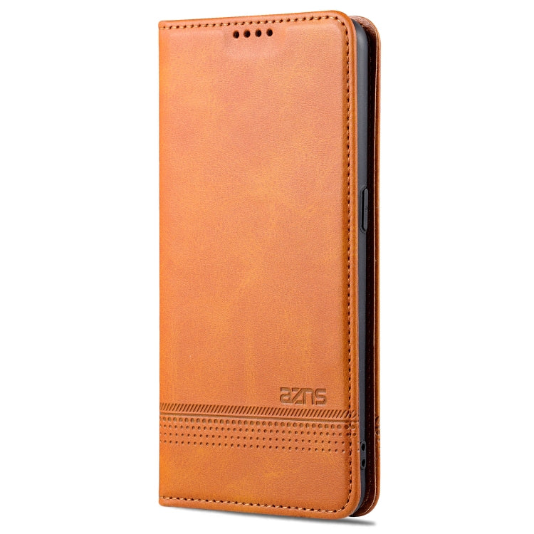 For OnePlus Nord CE 5G AZNS Magnetic Calf Texture Horizontal Flip Leather Case with Card Slots & Holder & Wallet(Light Brown) - OnePlus Cases by AZNS | Online Shopping UK | buy2fix