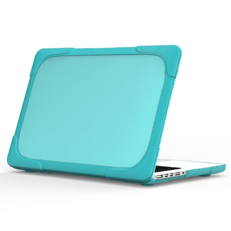 TPU + PC Two-color Anti-fall Laptop Protective Case For MacBook Pro Retina 15.4 inch A1398(Sky Blue) - MacBook Pro Cases by buy2fix | Online Shopping UK | buy2fix