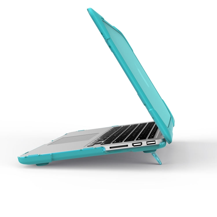 TPU + PC Two-color Anti-fall Laptop Protective Case For MacBook Pro Retina 15.4 inch A1398(Sky Blue) - MacBook Pro Cases by buy2fix | Online Shopping UK | buy2fix