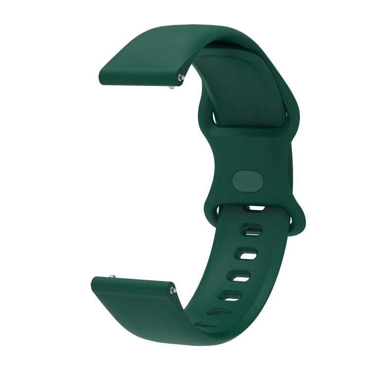 22mm For Apex 46mm /  Apex Pro / Ticwatch Pro 3 Universal Inner Back Buckle Perforation Silicone Watch Band(Army Green) - Watch Bands by buy2fix | Online Shopping UK | buy2fix