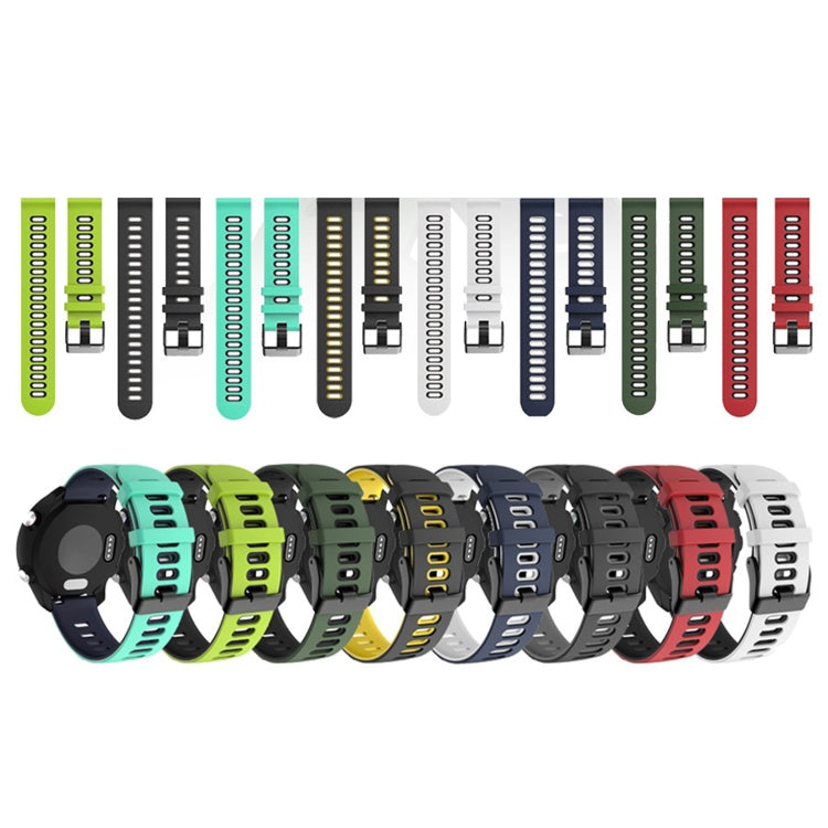 20mm For Garmin Vivoactive 3 / Venu Universal Two-color Silicone Watch Band(Black Yellow) - Watch Bands by buy2fix | Online Shopping UK | buy2fix