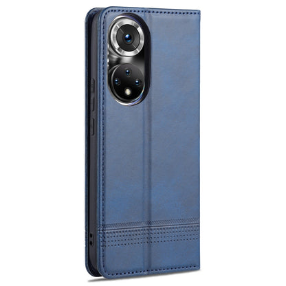 For Honor 50 AZNS Magnetic Calf Texture Horizontal Flip Leather Case with Card Slots & Holder & Wallet(Dark Blue) - Honor Cases by AZNS | Online Shopping UK | buy2fix