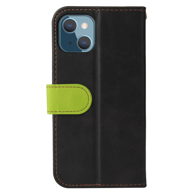 For iPhone 13 mini Business Stitching-Color Horizontal Flip PU Leather Case with Holder & Card Slots & Photo Frame (Green) - iPhone 13 mini Cases by buy2fix | Online Shopping UK | buy2fix