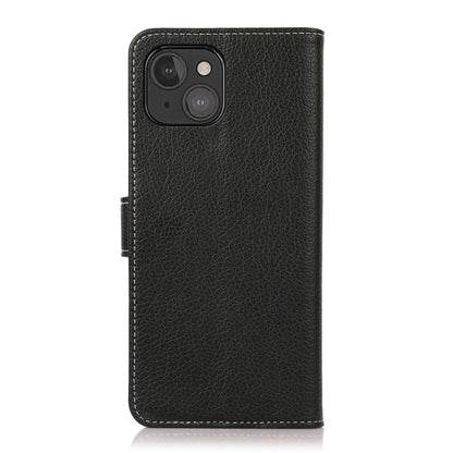 For iPhone 13 mini Litchi Texture PU + TPU Horizontal Flip Leather Case with Holder & Card Slots & Wallet (Black) - iPhone 13 mini Cases by buy2fix | Online Shopping UK | buy2fix