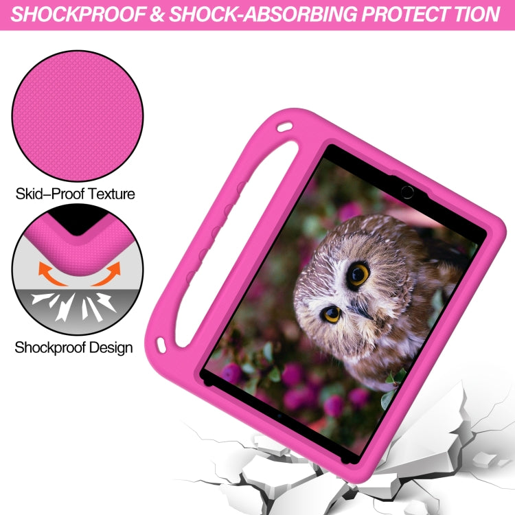 For iPad 10.2 2021 / 2020 / 2019 Handle Portable EVA Shockproof Protective Case with Triangle Holder(Rose Red) - iPad 10.2 Cases by buy2fix | Online Shopping UK | buy2fix