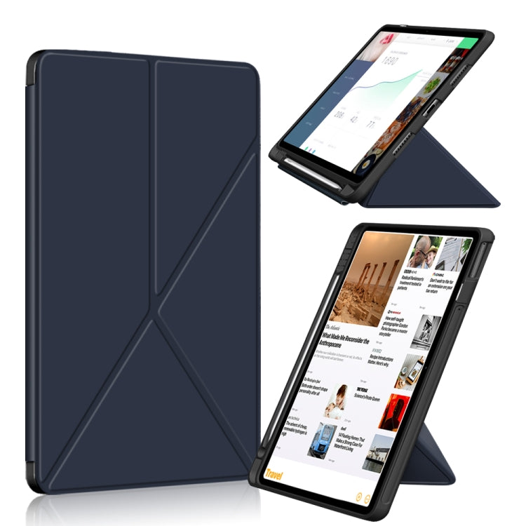 For Huawei MatePad 11 2021 Multi-folding Horizontal Flip PU Leather Shockproof Case with Holder & Sleep / Wake-up Function(Dark Blue) - Huawei Cases by buy2fix | Online Shopping UK | buy2fix